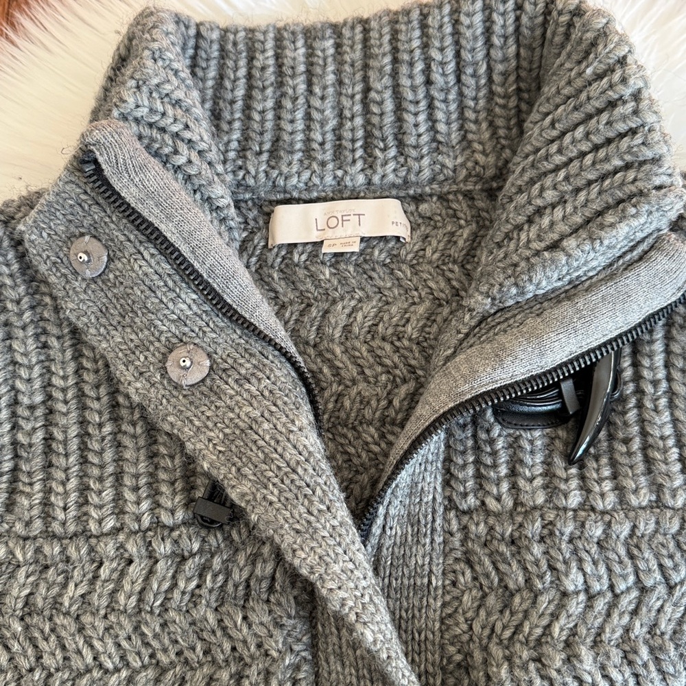 Loft Gray Toggle Knit Cardigan - image 3